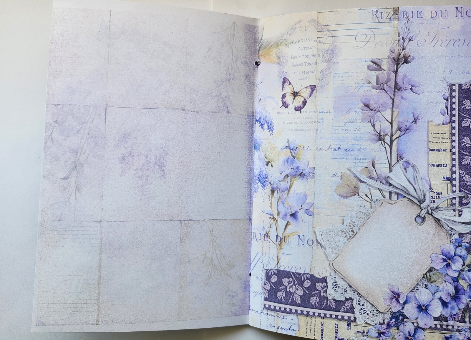 Junk Journal Blank Booklet «LAVENDER DREAMS» Vintage Purples 40pgs