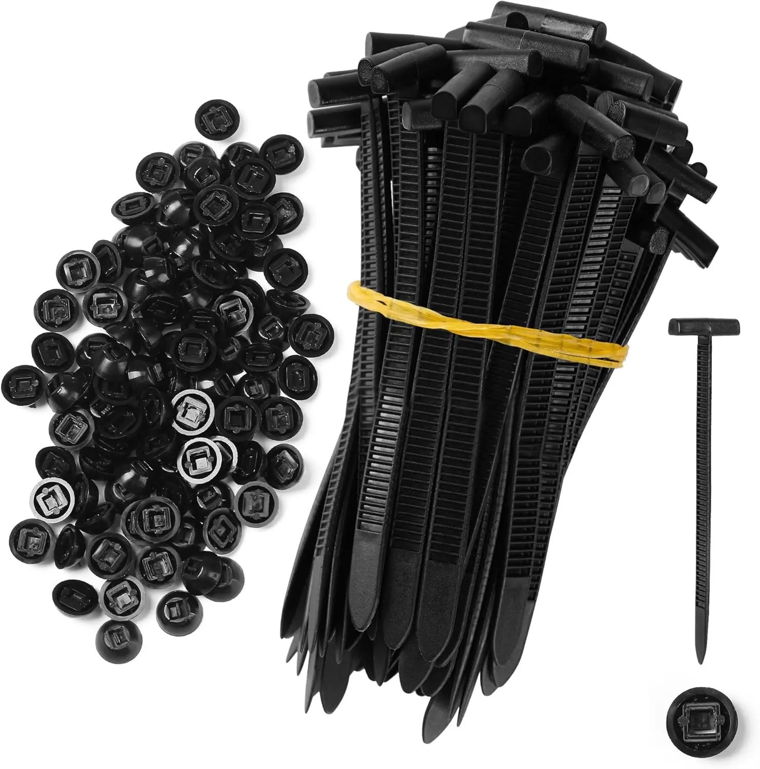 100 PCS Nylon Universal Cable Tie Buckle，Heavy Duty Self-Locking Zip Ties Holder