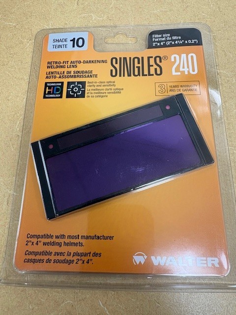 Walter S240-10 Horizontal Single Auto-Darkening Filter for Welding, 2 x 4