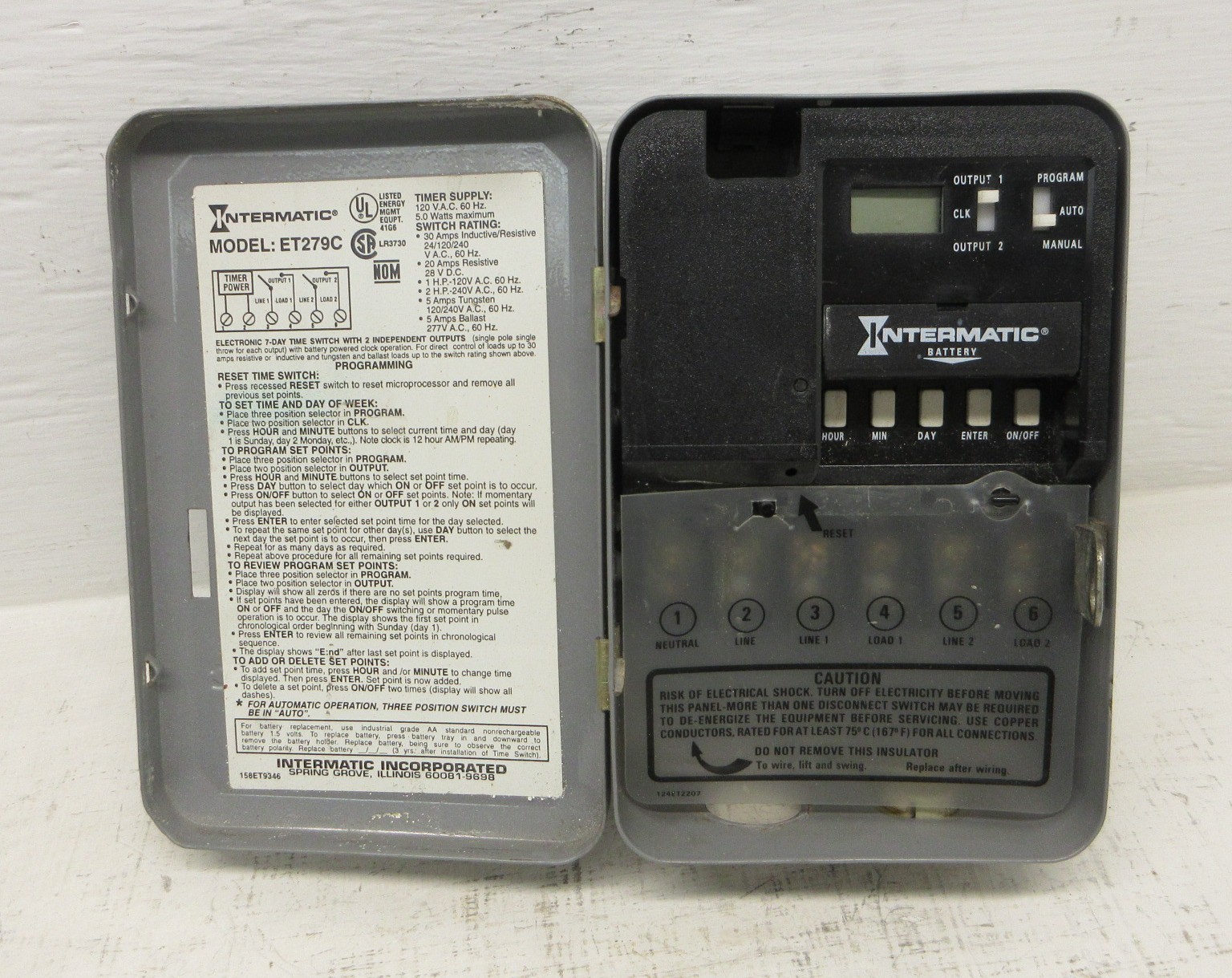 Intermatic Model ET279C Timer Counter 120VAC 60HZ 5.0 Watts Max Hour Minute Day