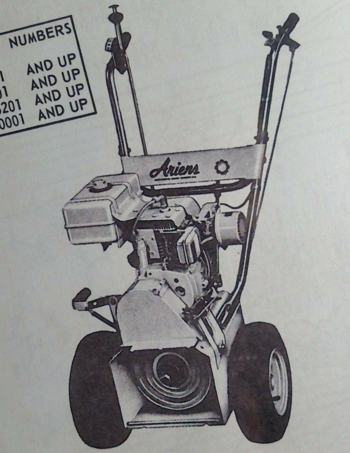 Ariens 10M5 10M6 10M6D 10M7D 7-10M Tractor & Sno-Thro Snowthrower Parts Manual