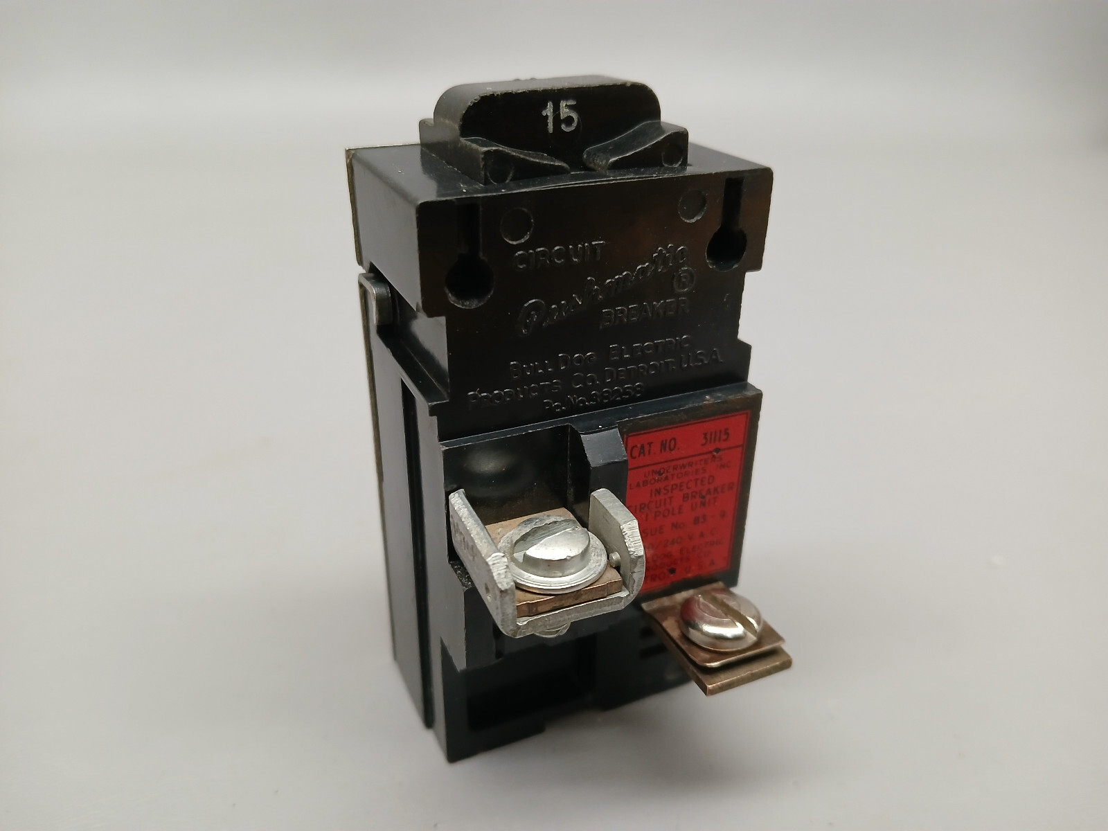 Pushmatic P115 15 Amp 1 Pole Circuit Breaker Bulldog 15A 1P 120VAC