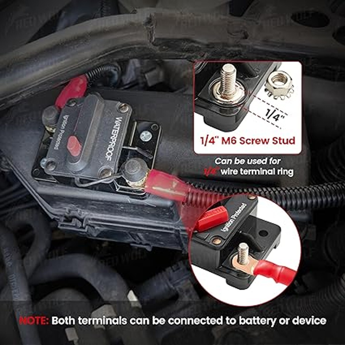 2 pcs 30A Automotive Marine Circuit Breaker with Manual Reset Surface-Mount