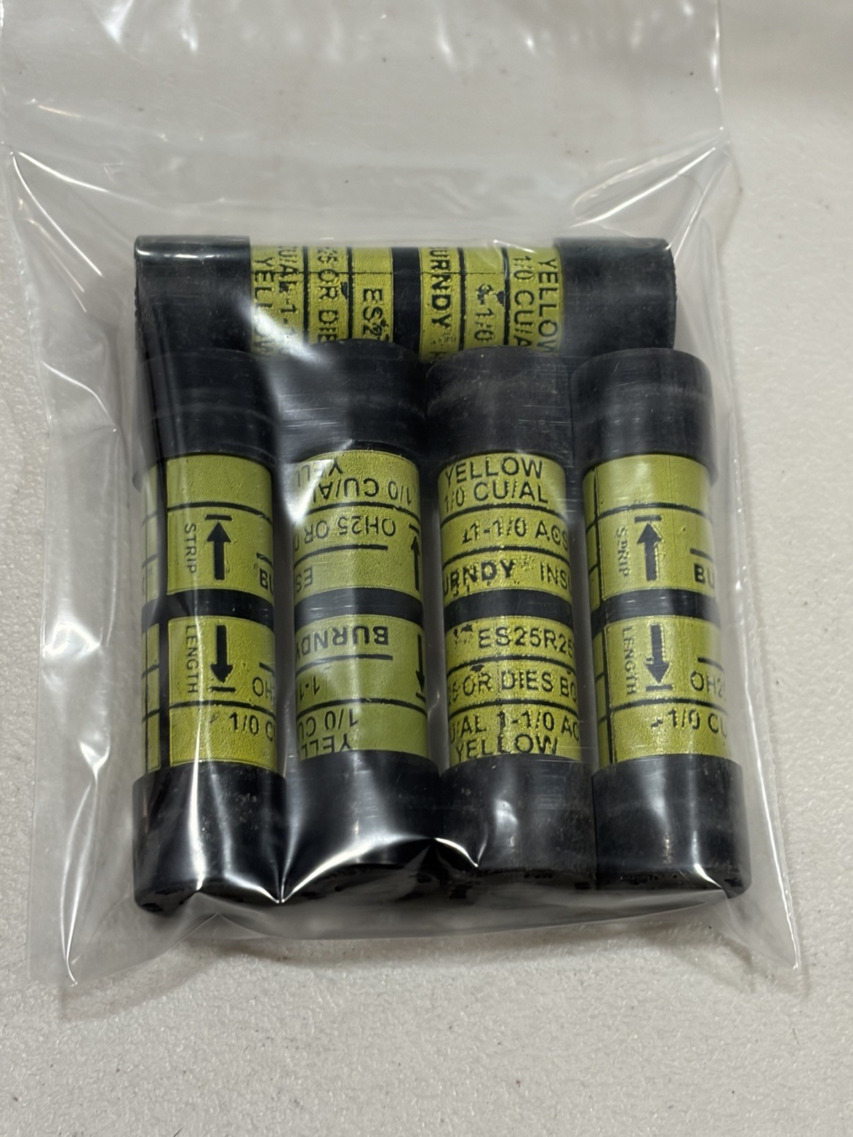 (5pcs) Burndy ES25R25R1/0-1 AWG INSULINK Service Entrance Sleeve CU/AL Yellow