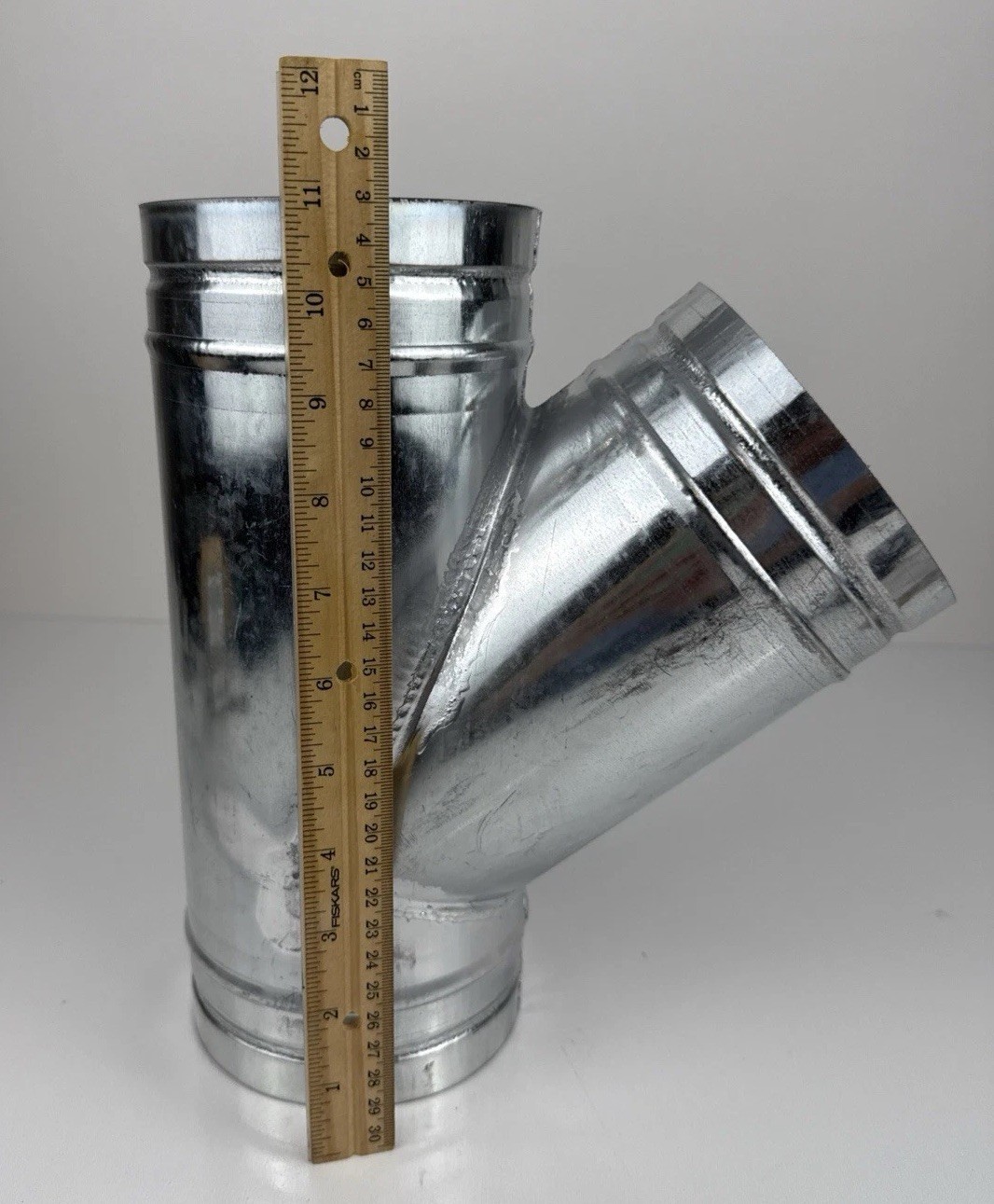 45 Degree 4.5×4.5×4.5 Inch Wye Branch Duct Splitter Galvanized Steel-3Way-Welded