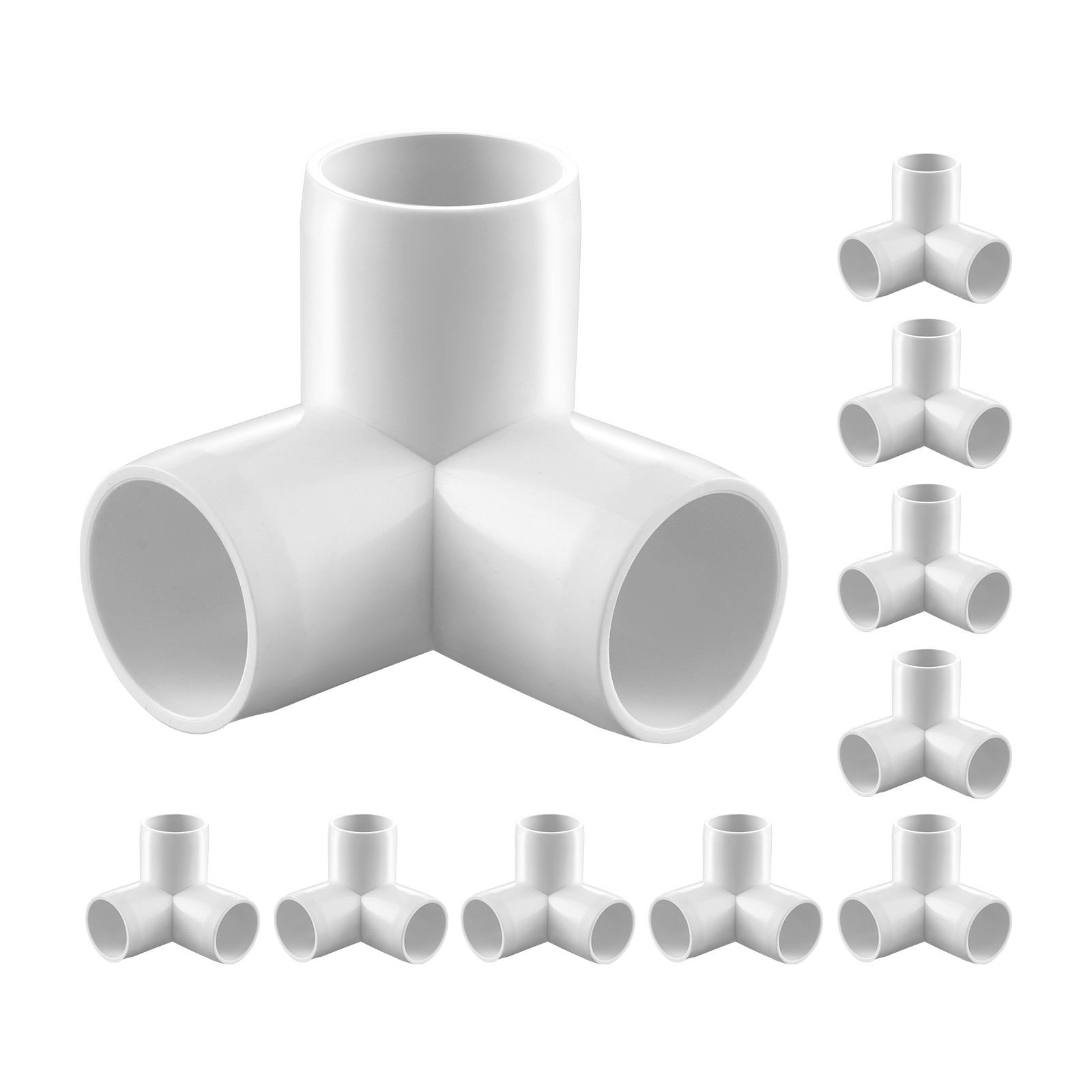 VEVOR 3-Way PVC Fittings 10-Pack PVC Pipe Joints Elbow Connector for 1″ PVC Pipe