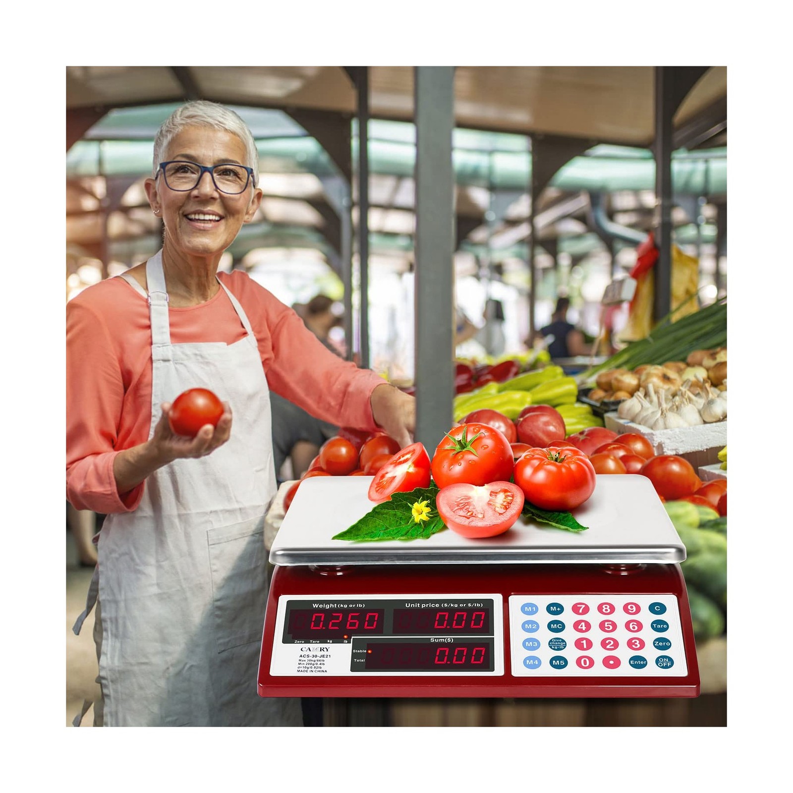 CAMRY Price Computing Scale Commercial Food Scale 66lb / 30kg Fruit Meat Prod…
