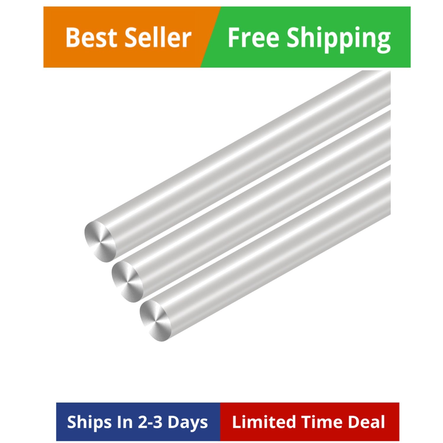 3Pcs 19mm x 406mm Aluminum Rod,16″406mm Long 3/4Inch0.75″-19.05mm Diameter 60…
