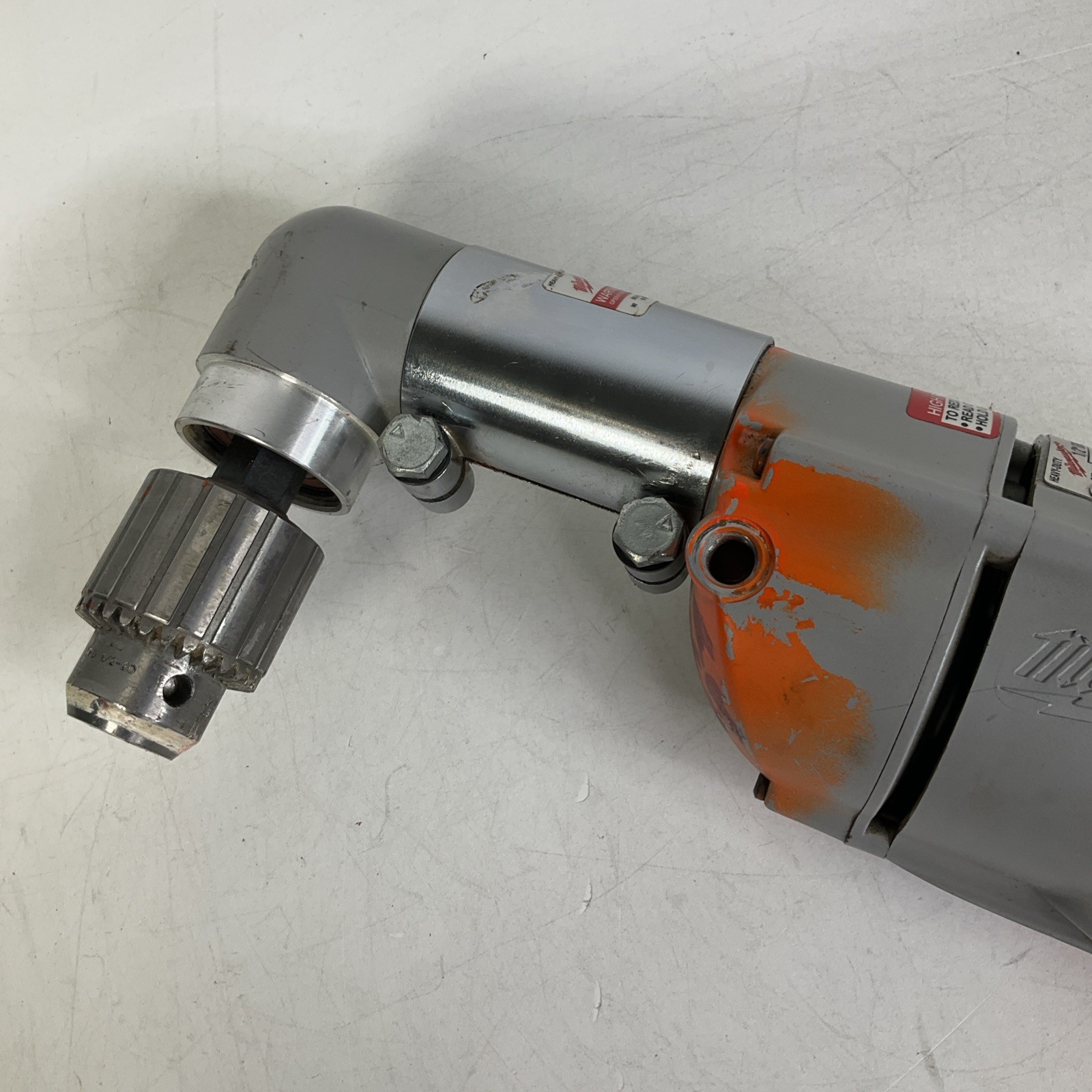 Milwaukee 1/2″ Drill 48-06-2871 With Right Angle Drive 1107-1 With Metal Case