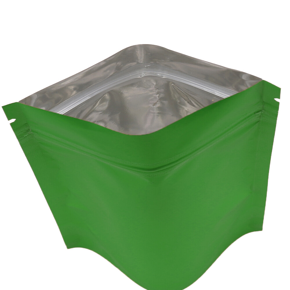 Green Air-Tight Zip Seal Mylar Bags w/Tear Notch for Seasoned Pita Chip Products
