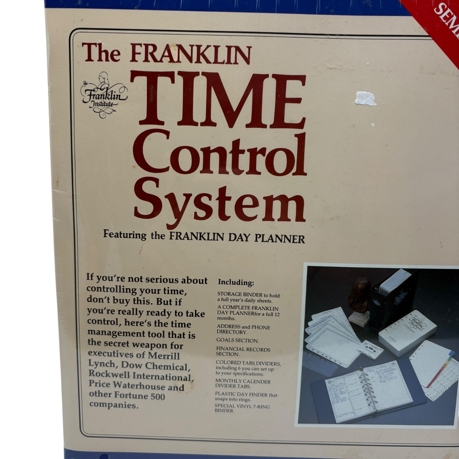 Vintage Franklin Time Control System Seminar Edition Day Planner Kit Sealed 1986
