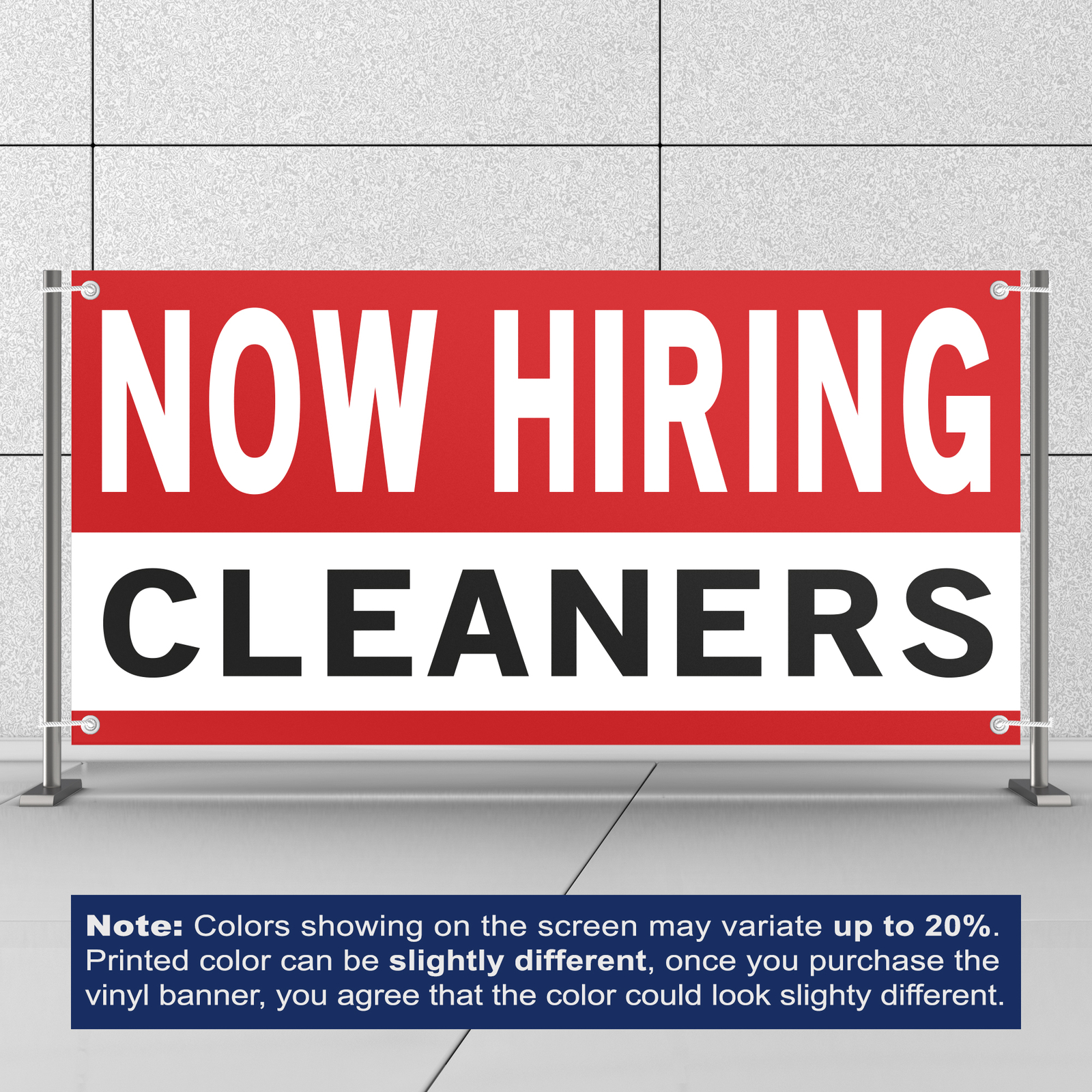 Now Hiring Cleaners 13 oz Heavy Duty Vinyl Banner Cleaning Housekeeper Sign