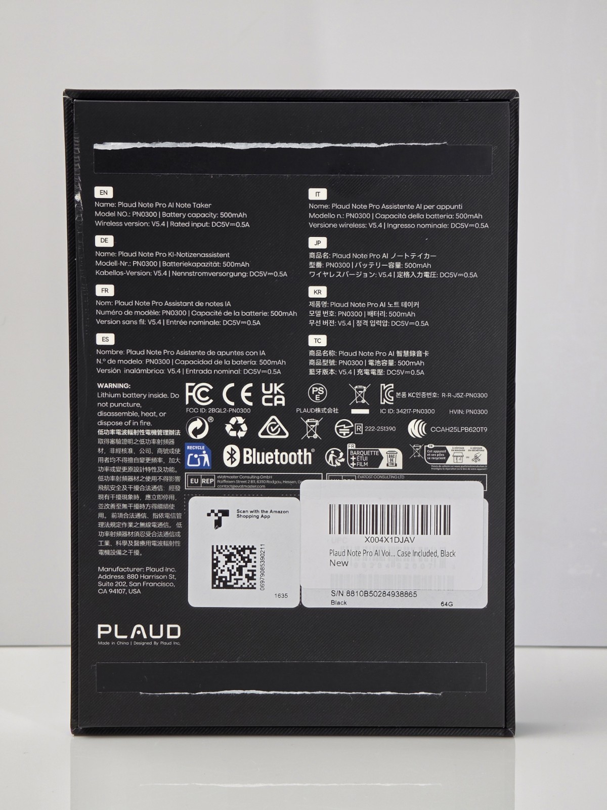 Plaud Note Pro AI Voice Recorder Note Taker PN0300 64GB Black