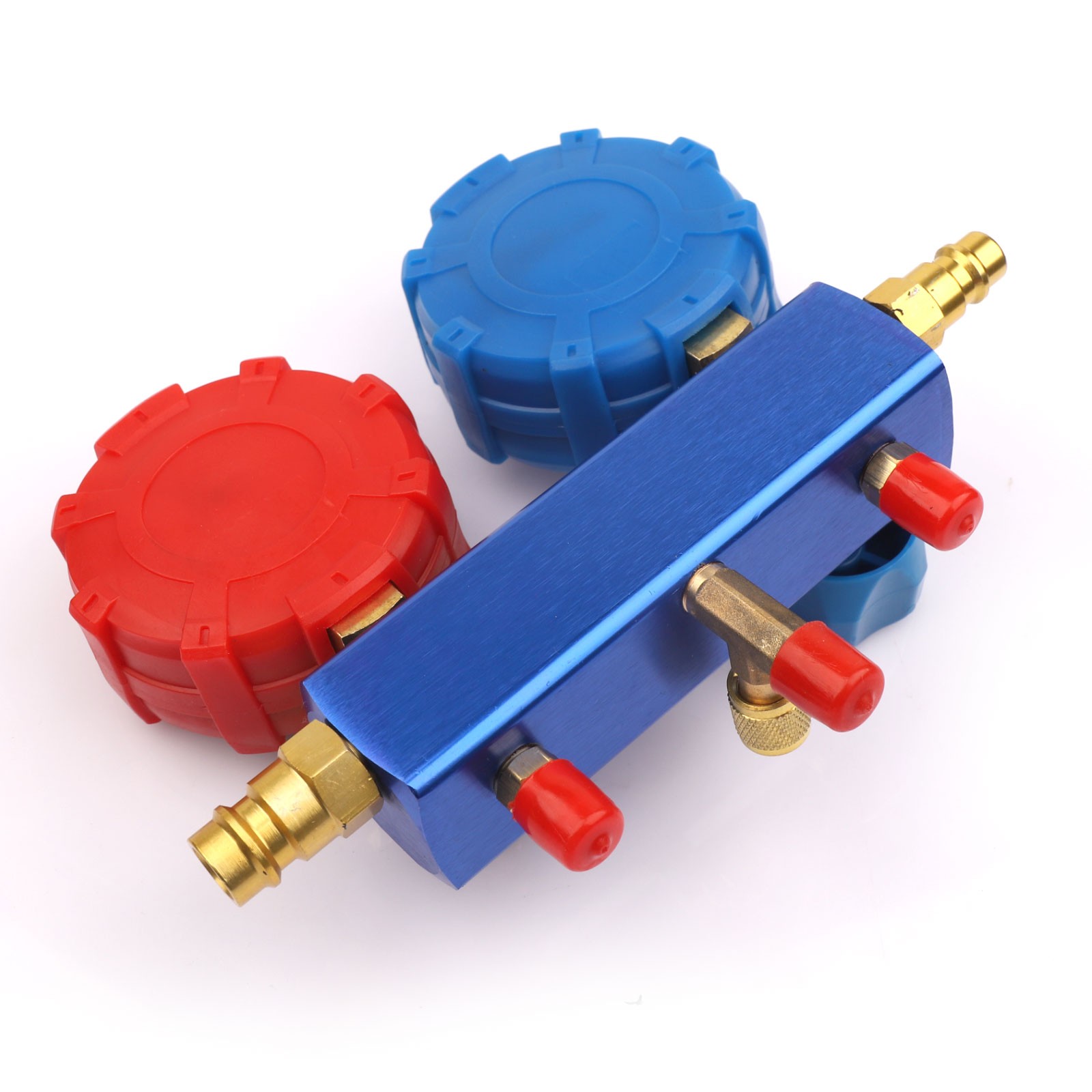 HVAC AC 3 Way Manifold Gauge Set w/ 5ft Hoses R134a R410a R22 R404a Tool Kit