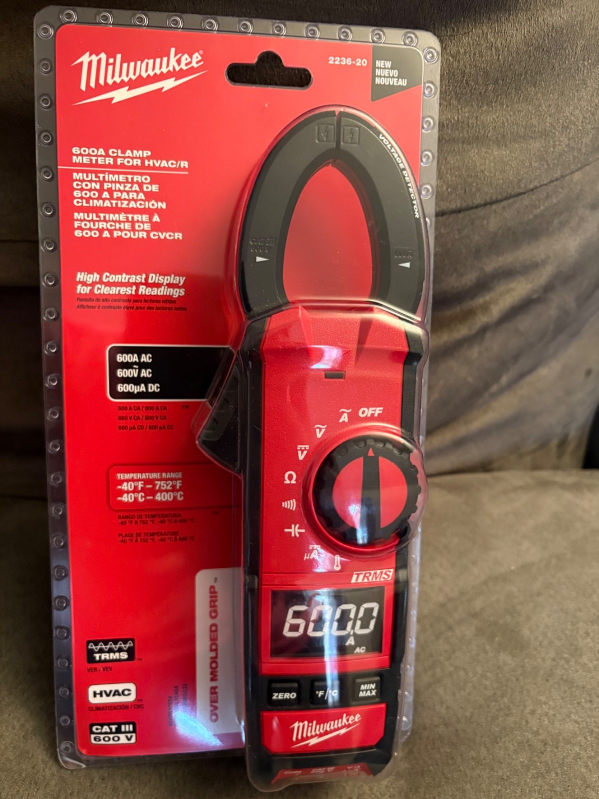 NEW Milwaukee 2236-20 Clamp Meter for HVAC/R – Red