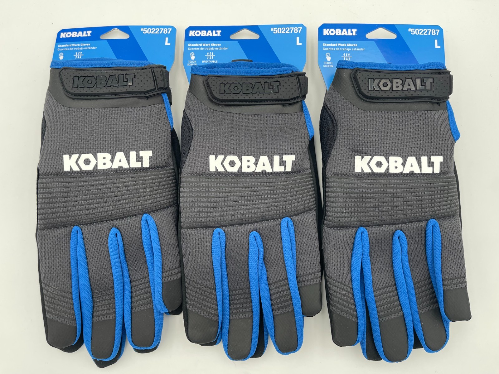 Kobalt Black Synthetic Leather Mechanical Repair Gloves 3 Pairs (Touch Screen)