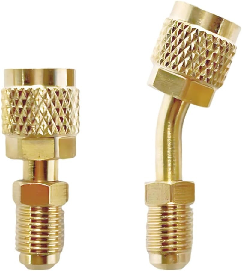 Car R410A Straight & Angled Adapter, Mini Split Adapter with 5/16″ Female to 1/4