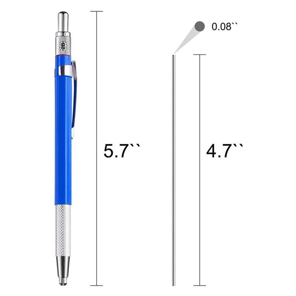 .Silver Streak Welders Pencil With 12 Pcs Round Silver Refills, Metal Marker.