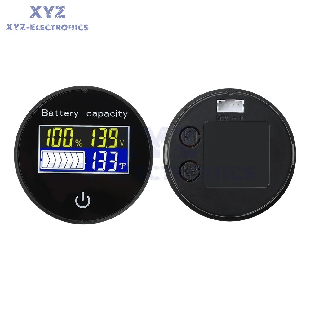 LCD Digital Battery Level Indicator Voltage Power Percentage Temperature Display
