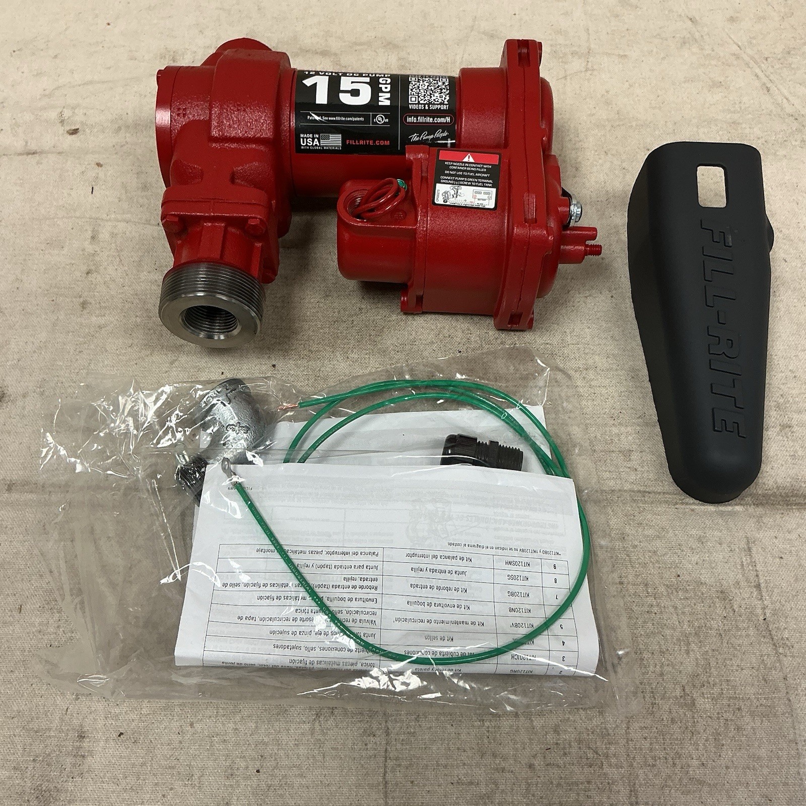 FILL-RITE FR1204H Electric Drum Pump 12V 1/4hp 15gpm Cast Iron