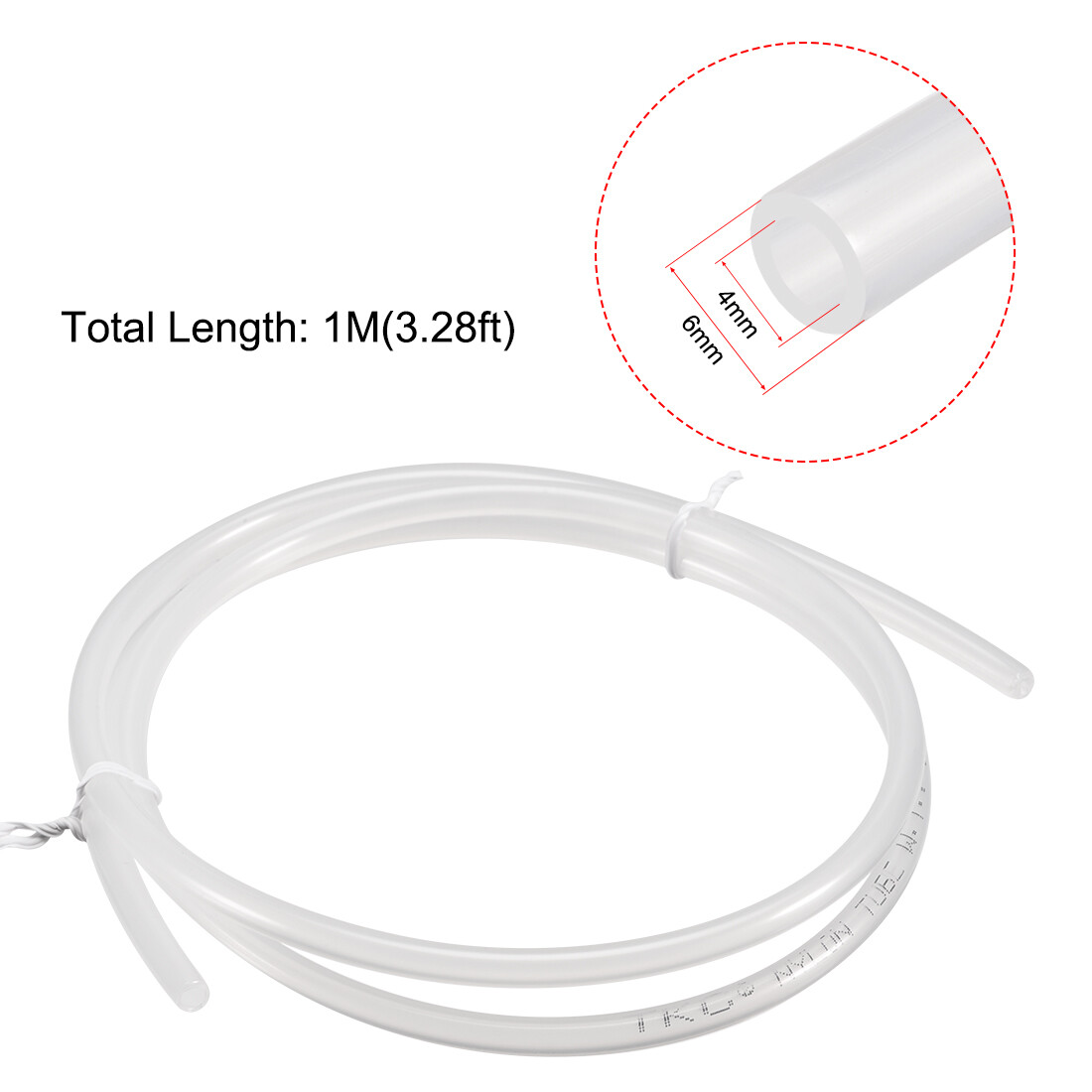 Nylon Tubing 4mm x 6mm 3.28ft Air Fuel Line Plastic Tubing Translucent