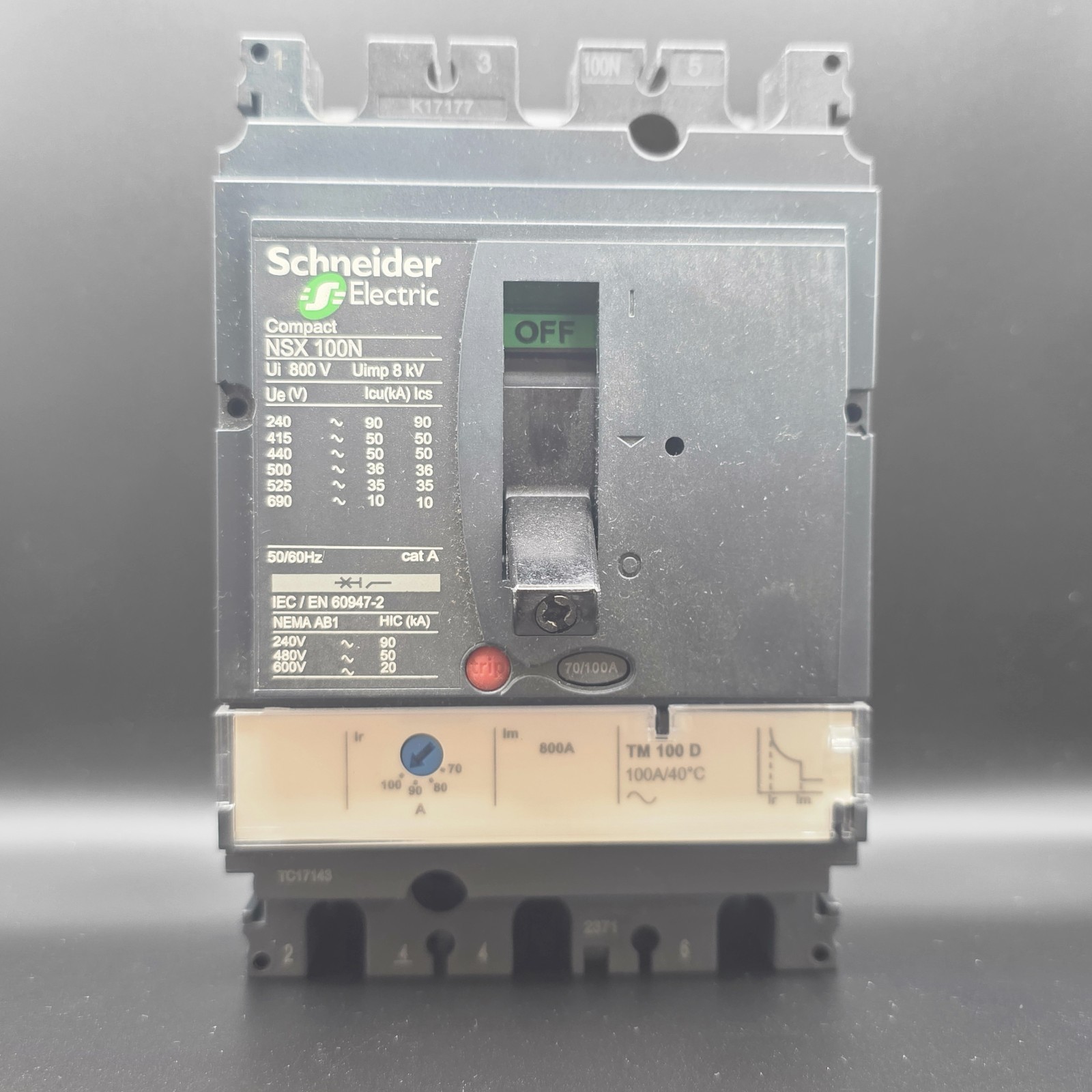 Schneider Electric NSX 100N Circuit Breaker 100A