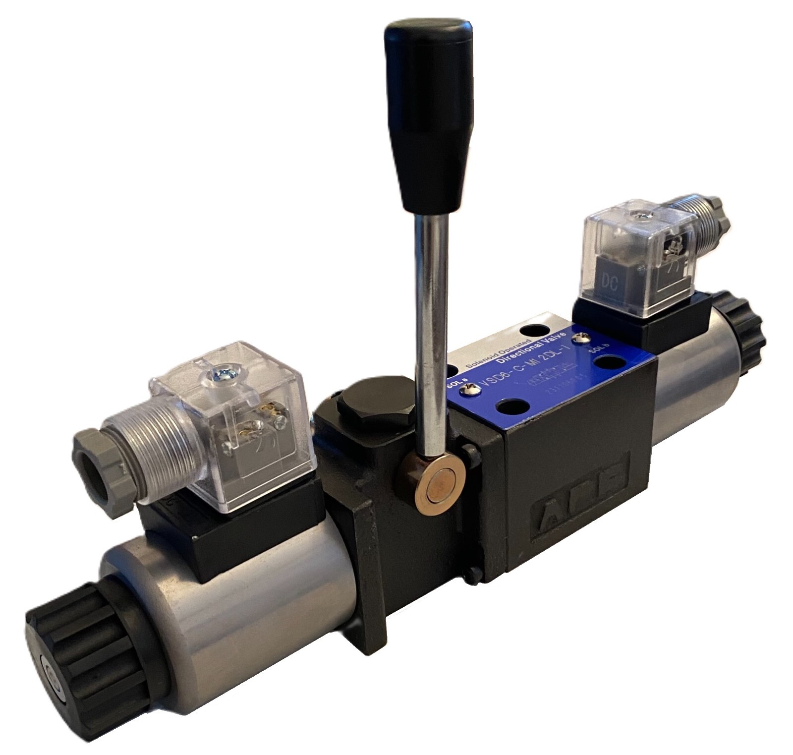 Hydraulic Electrical Solenoid Valve with manual lever D03 (NG6) 3 position