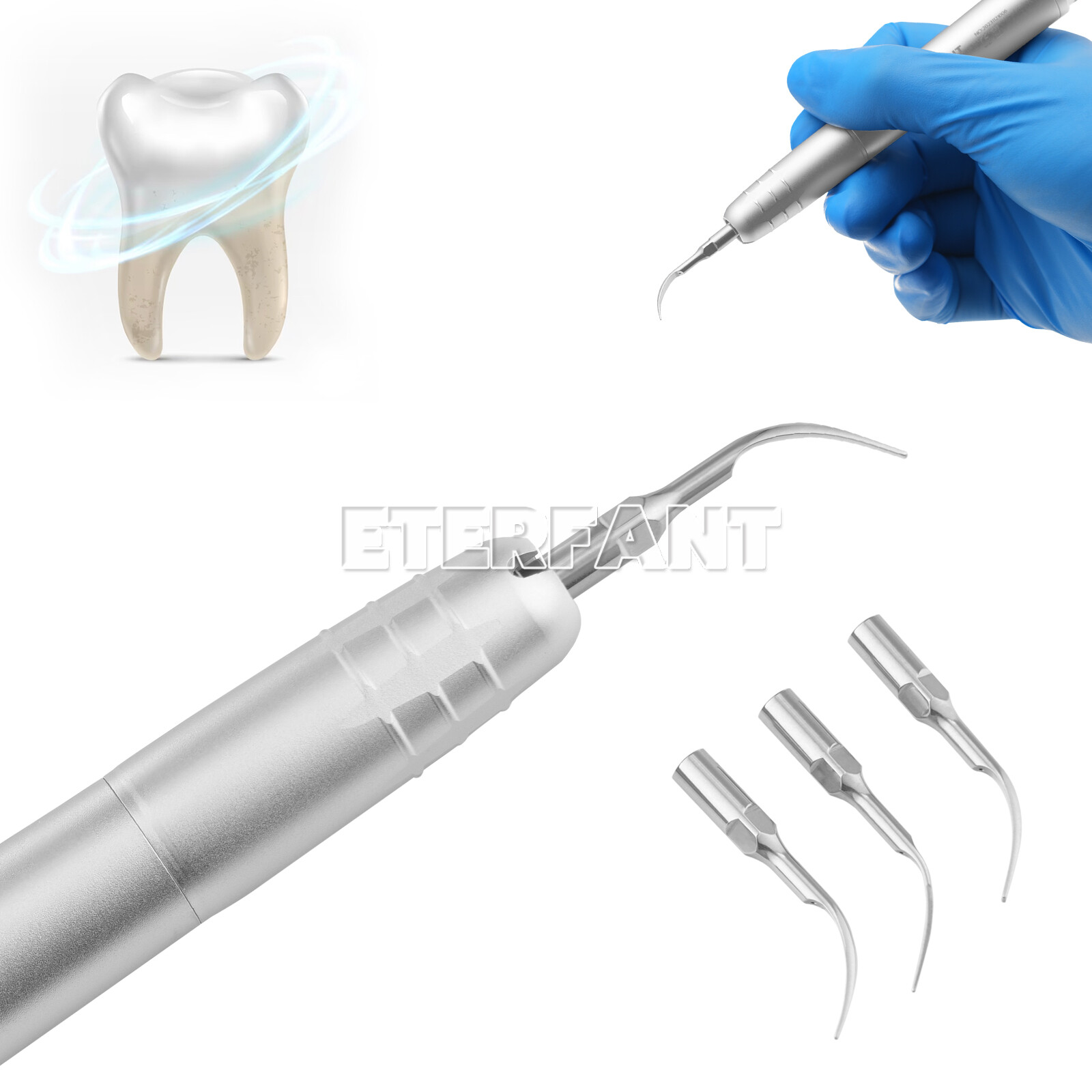 ENTERFANT Dental Ultrasonic Air Perio Scaler Handpiece Hygienist 4H 3Tips G1,2,4