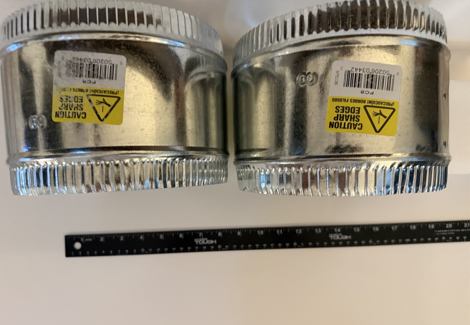 8» Flex Duct Collar & Sheet Metal Connectors 2 Pack Galvanized Master Flow FC8