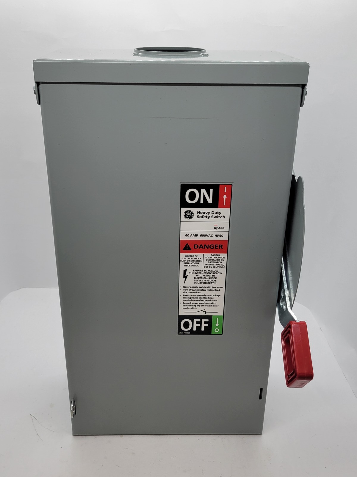 General Electric THN3362R Non-Fusible Heavy Duty Safety Switch 60A 3P 3W 600V