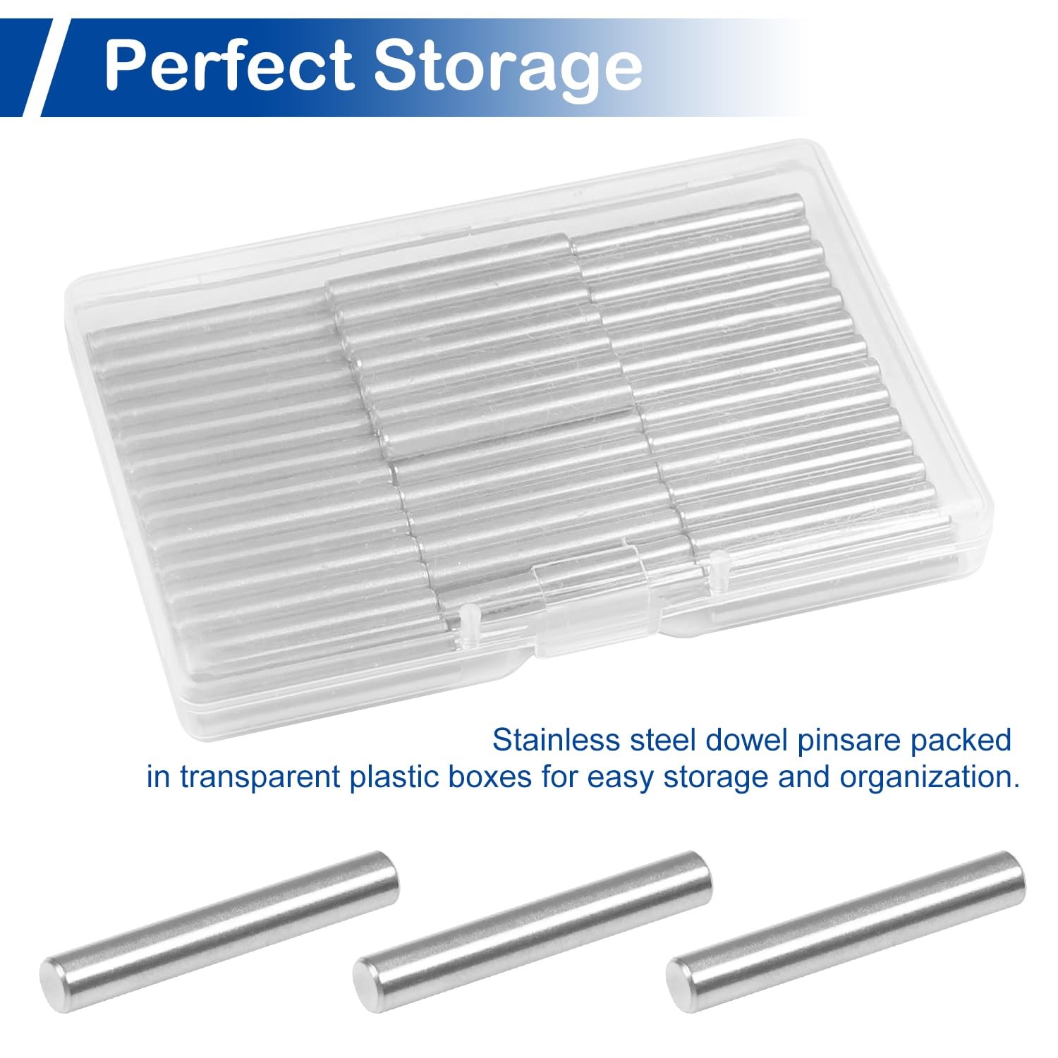 MroMax 50Pcs M5 x 25mm Dowel Pins Approx 3/16 x 1 , 304 Stainless Steel Cylin…