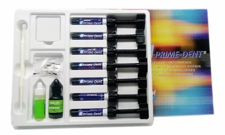 Composite 7 Syringe USA TARIIF Prime Dent Visible Light Cure Hybrid FREE SHIPING