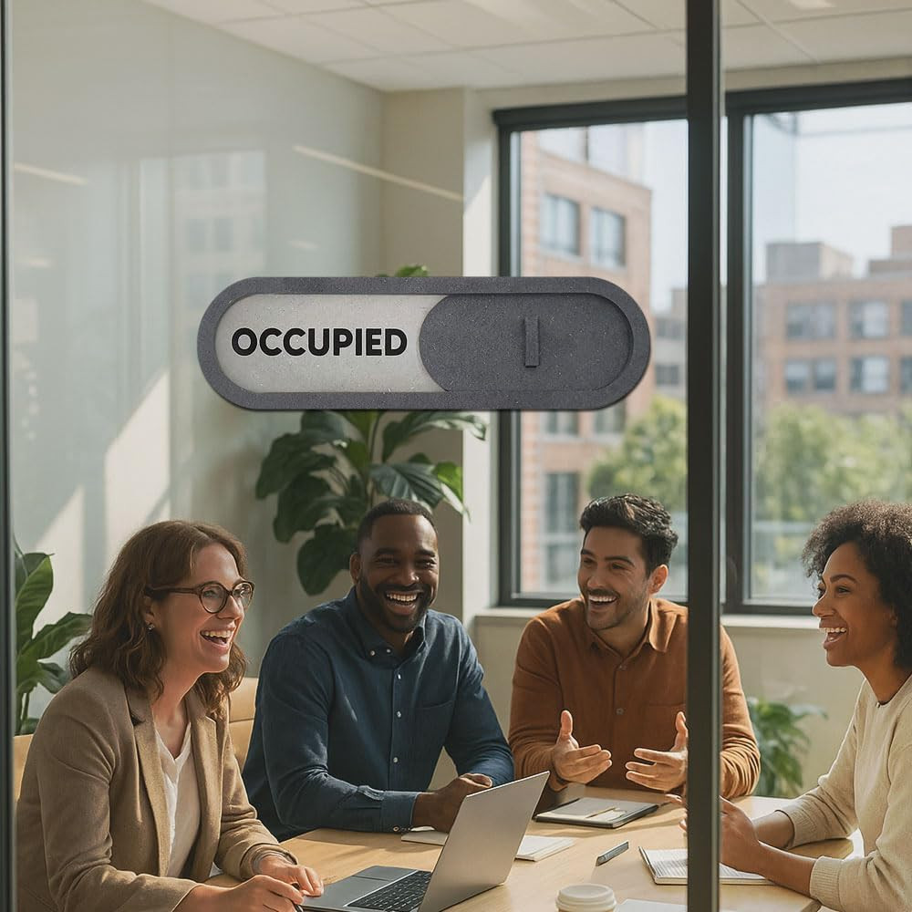 Vacant Occupied Slider Door Sign for Home Office – Premium MDF, 7.5 X 2.2 in (Br
