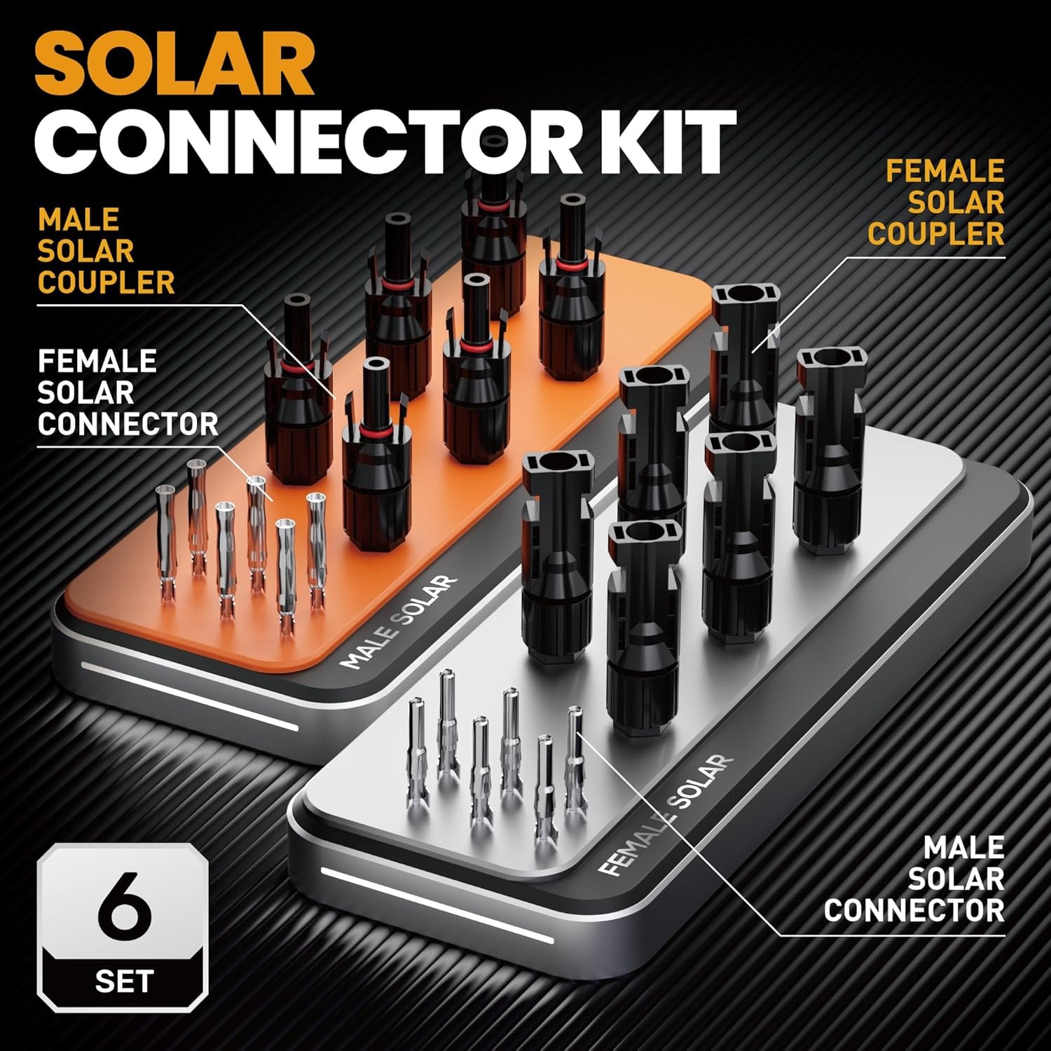 Solar Connector Crimping Tool Kit, 14-10 AWG Crimper for Solar Panel Cable Wire