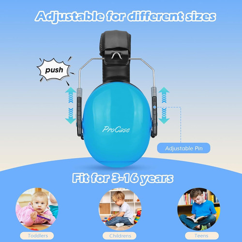 ProCase Noise Cancelling Headphones for Kids Toddler, SNR 27dB Blue