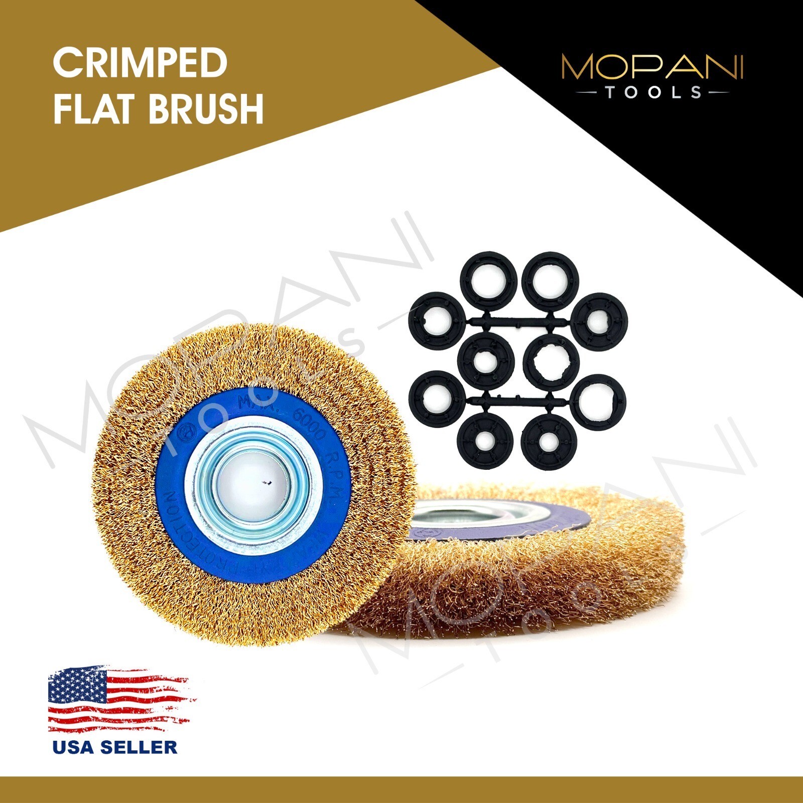 6″ INCH ROUND BRASS WIRE BRUSH WHEEL FOR BENCH GRINDER | RUST/PAINT REMOVAL 1Pc