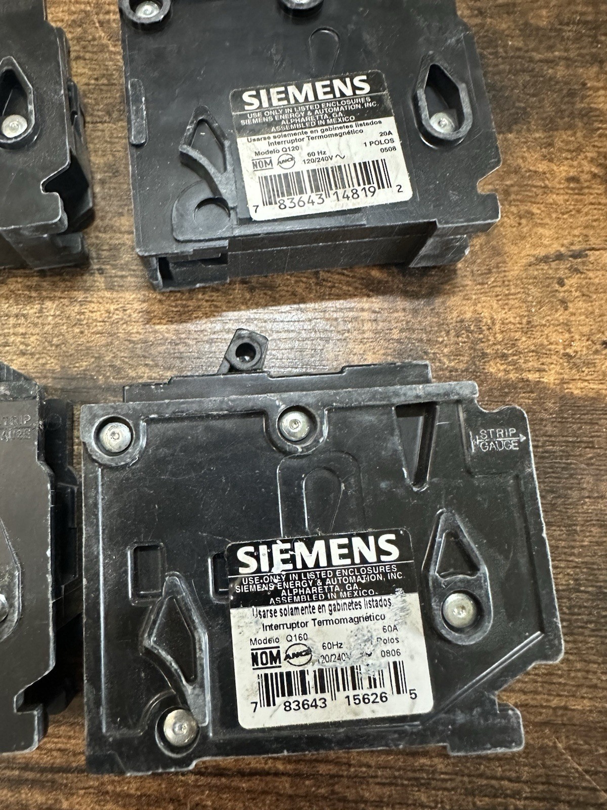 Lot of 6 Siemens Murray Circuit Breakers 15A 20A 60A Mixed Amperage