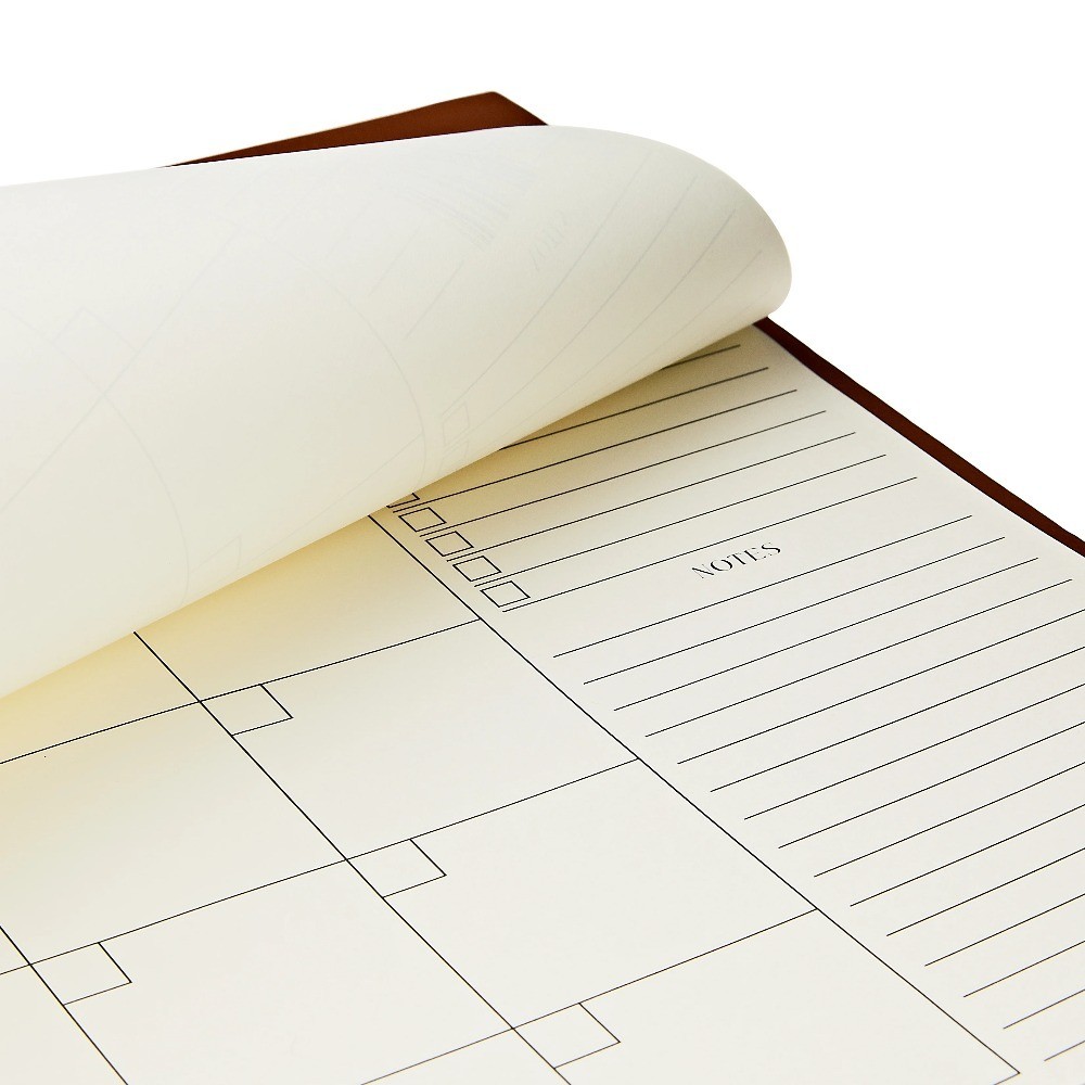 Simulated Leather Desk Blotter Calendar 12 Months Cognac Brown Medium Size