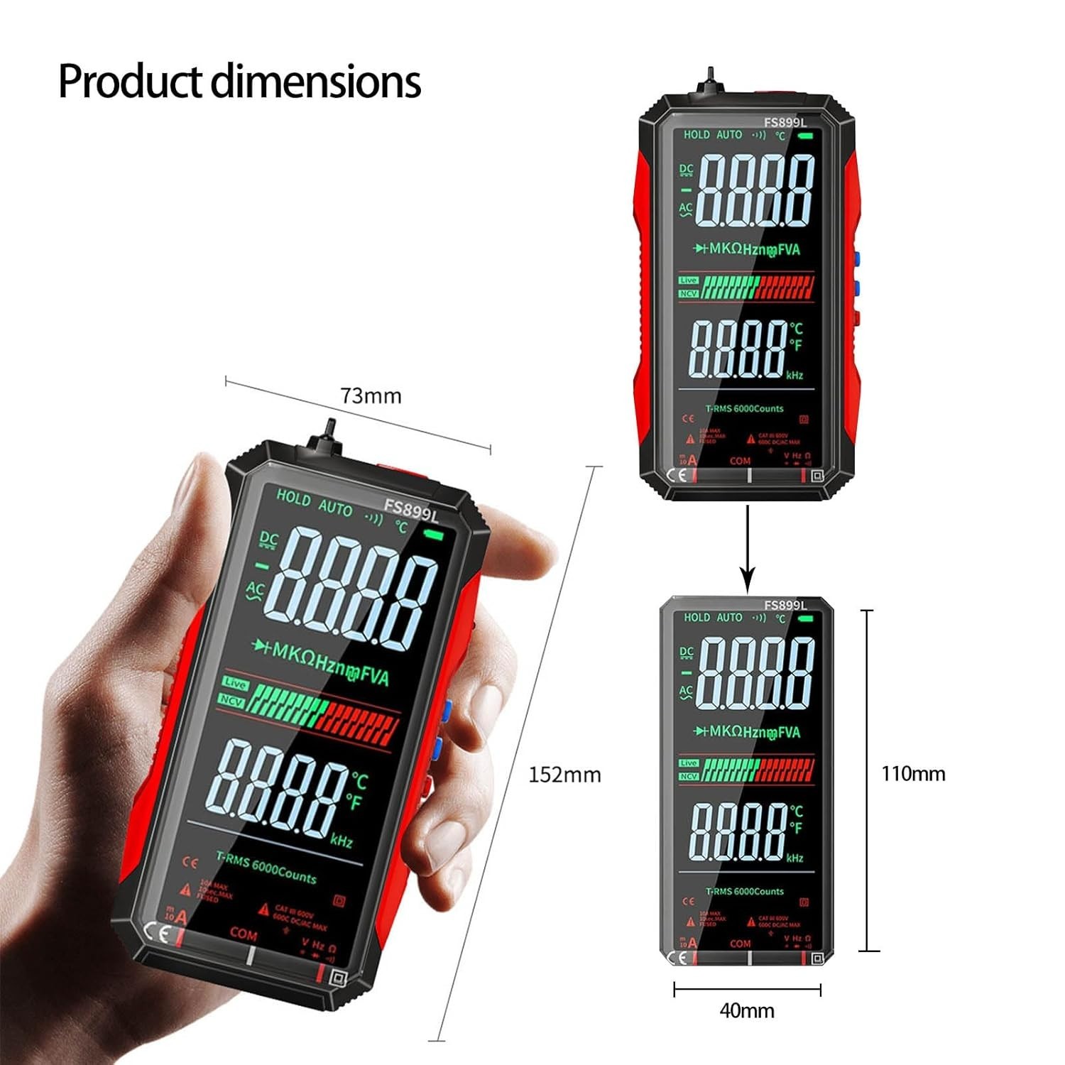 USB Rechargeable Digital Multimeter, 2026 Upgraded Fs899l Multimeter, Automat…