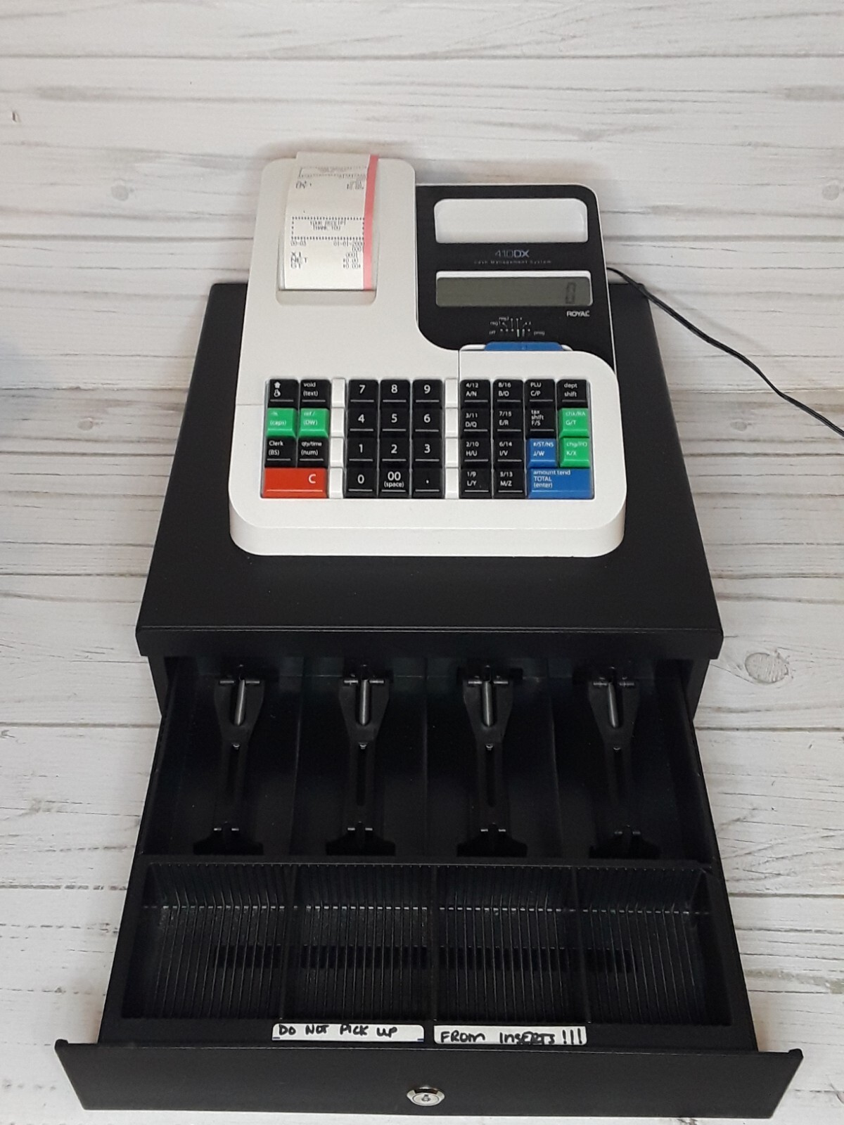Royal 410DX Electronic Cash Register No Key.
