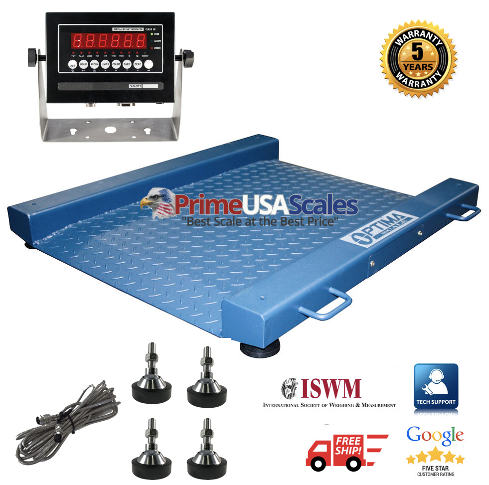 PS-917 Drum Floor Scale with Ramp Heavy Duty 2,000 lb x .5 lb