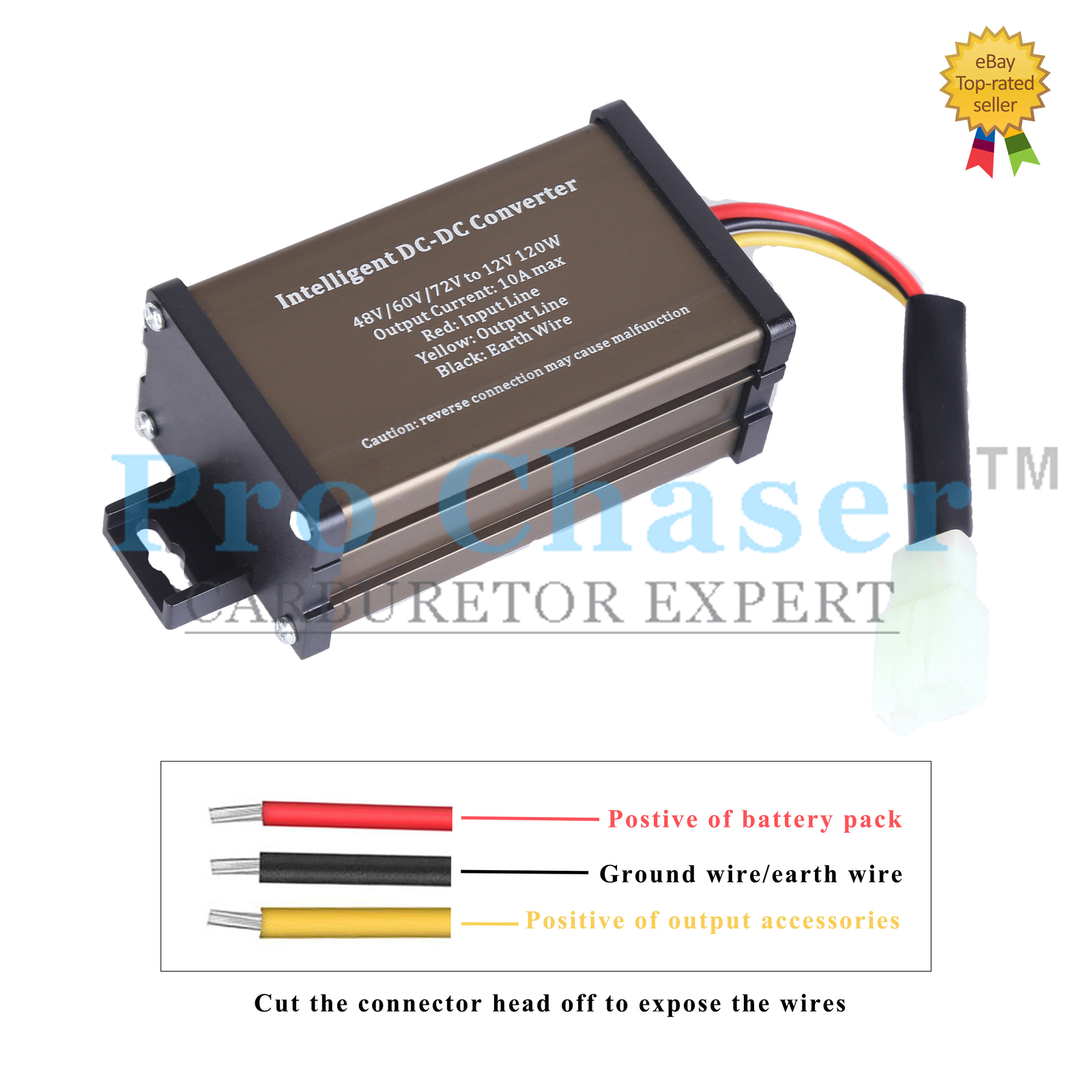DC 48V 60V 72V to 12V 10A Converter for Electric Bicycle & Electric Motorcycle