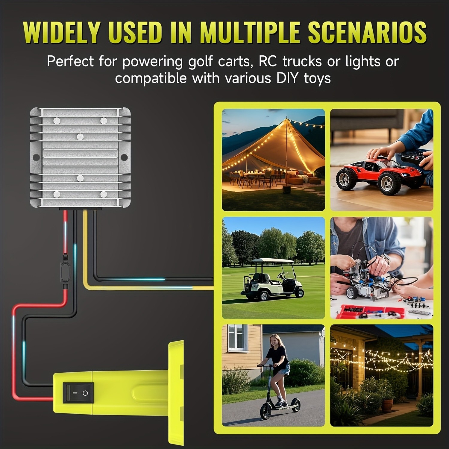 18V to 12V Voltage Regulator Adapter Compatible with Ryobi 18V Battery DIY Home