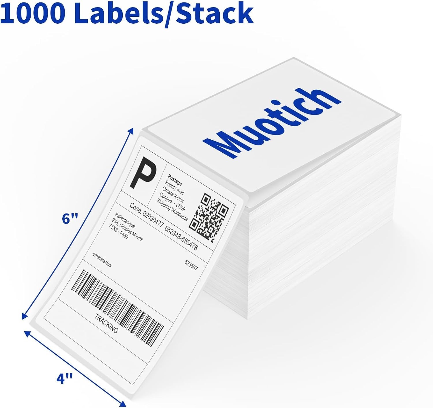 4″ x 6″ Direct Thermal Labels, 4000 Fanfold Shipping Labels with Perforated L…