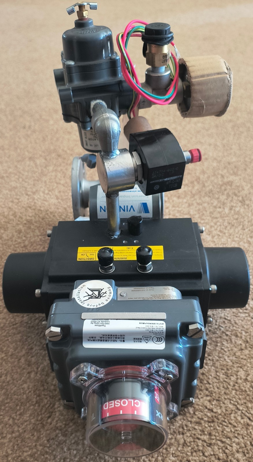 Emerson KTM 1″ EB162 Pneumatic Ball Valve Assembly Keystone F89 TopWorx ASCO NOS