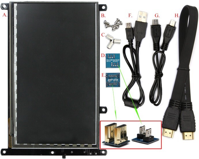 ODROID-VU7 Plus: 1024×600 HDMI multi-touch display + VuShell SmokyBlue