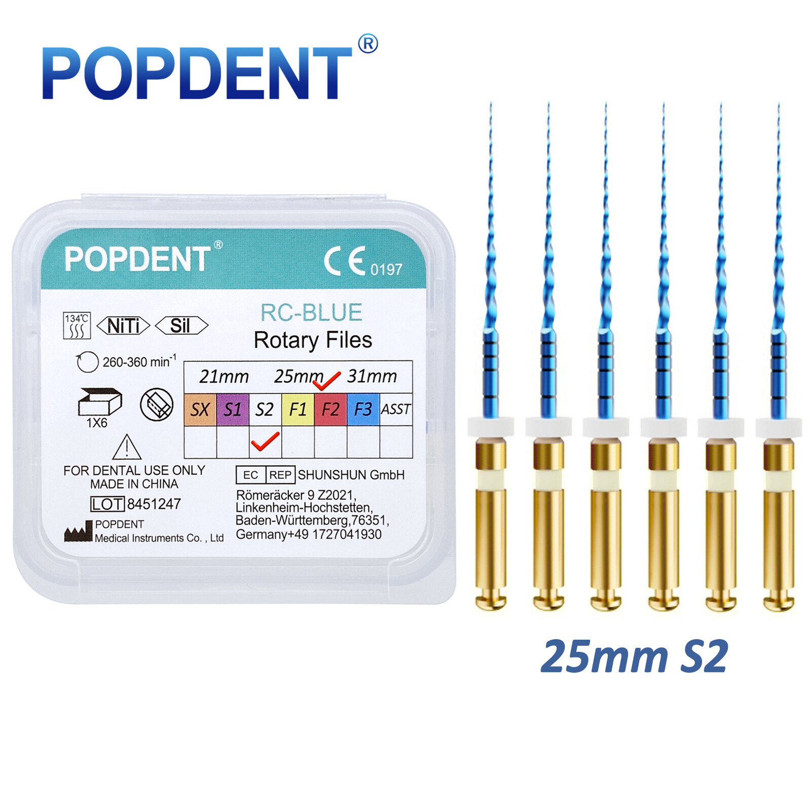 POPDENT Dental Endo Rotary Files X-Pro Gold Taper NITI Endodontic Root Files