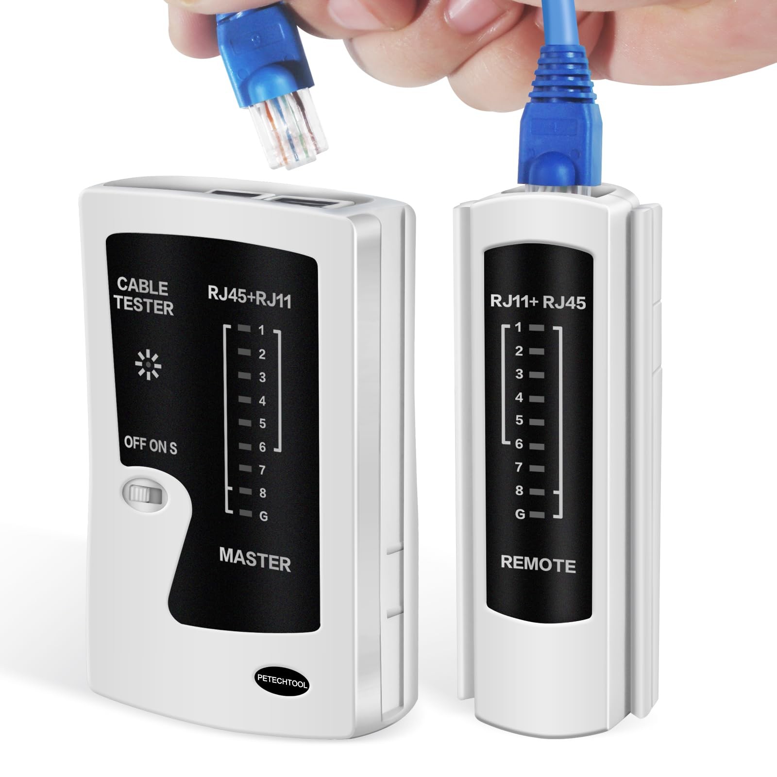 Network Ethernet Cable Tester for LAN RJ45 Cat5 Cat5e Cat6 Cat6a Cat7 Black