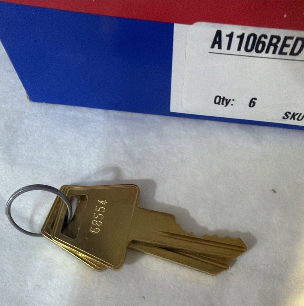 American Lock A1106KARED Keyed Alike Padlocks, Red Aluminum, Steel 6 Pack