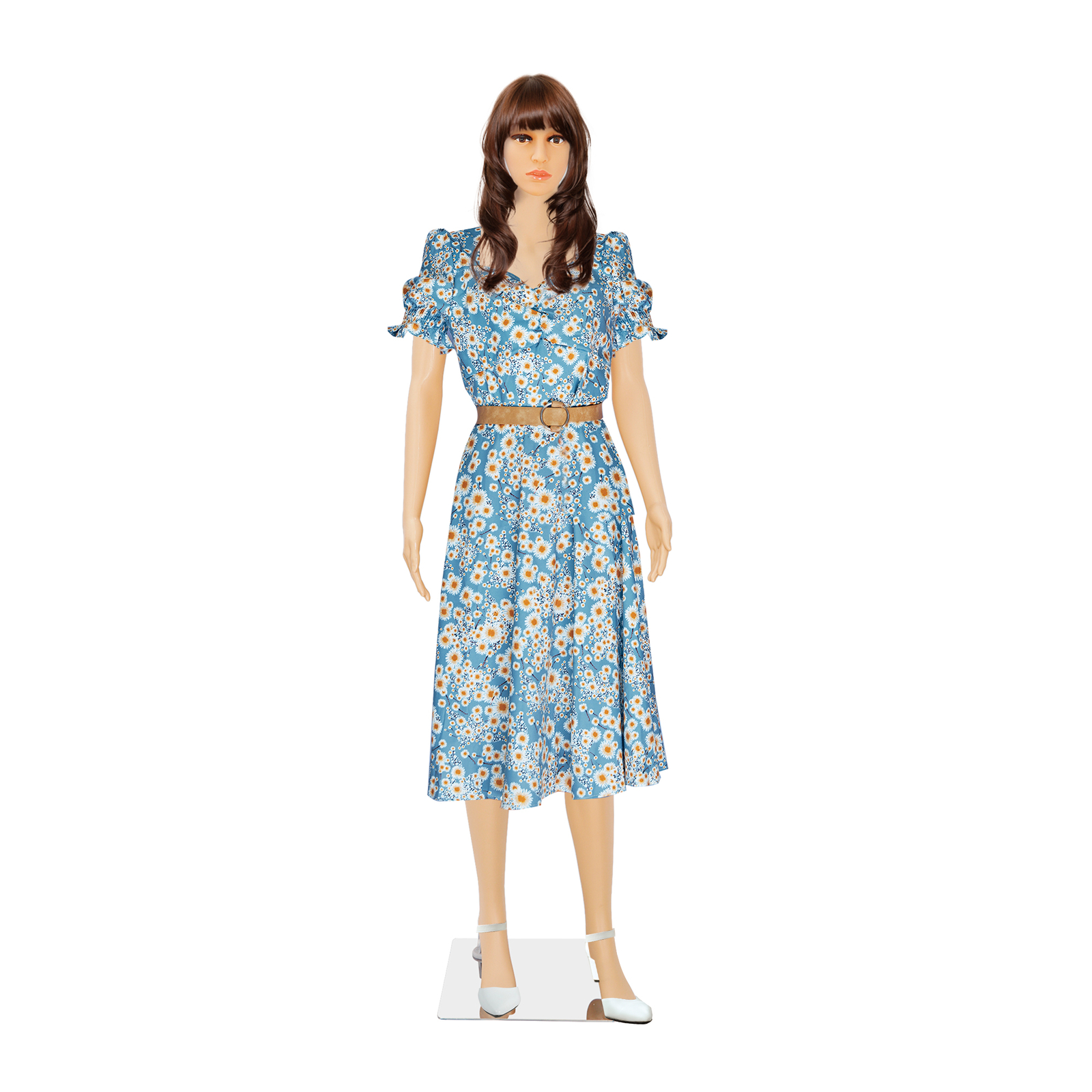 Female Mannequin Full Body PP Realistic Display Head Turns Dress Form with Base